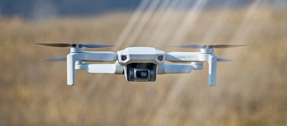 With Dji Drone In The Nature. The Smallest Drone Launched By The